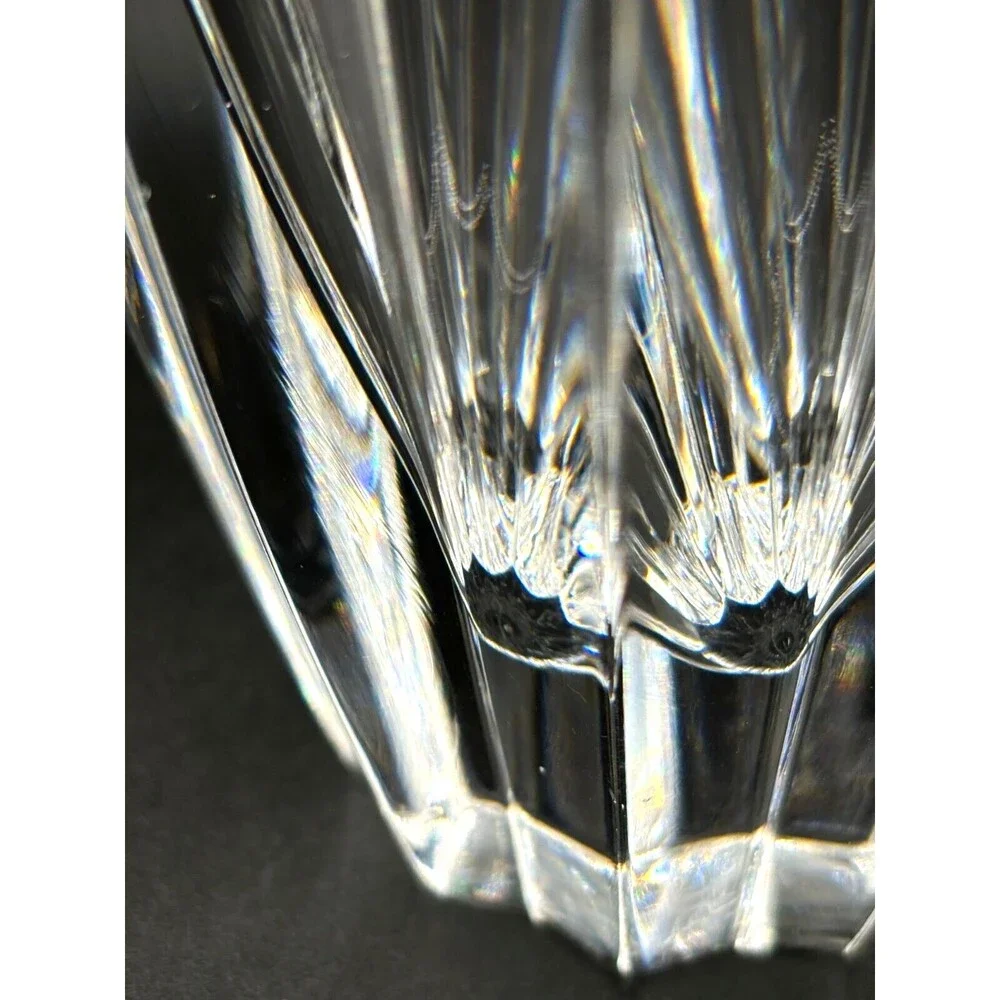 Vintage Orrefors Heavy Crystal Flower Vase Signed Made in Sweden 5.75” Gorgeous!